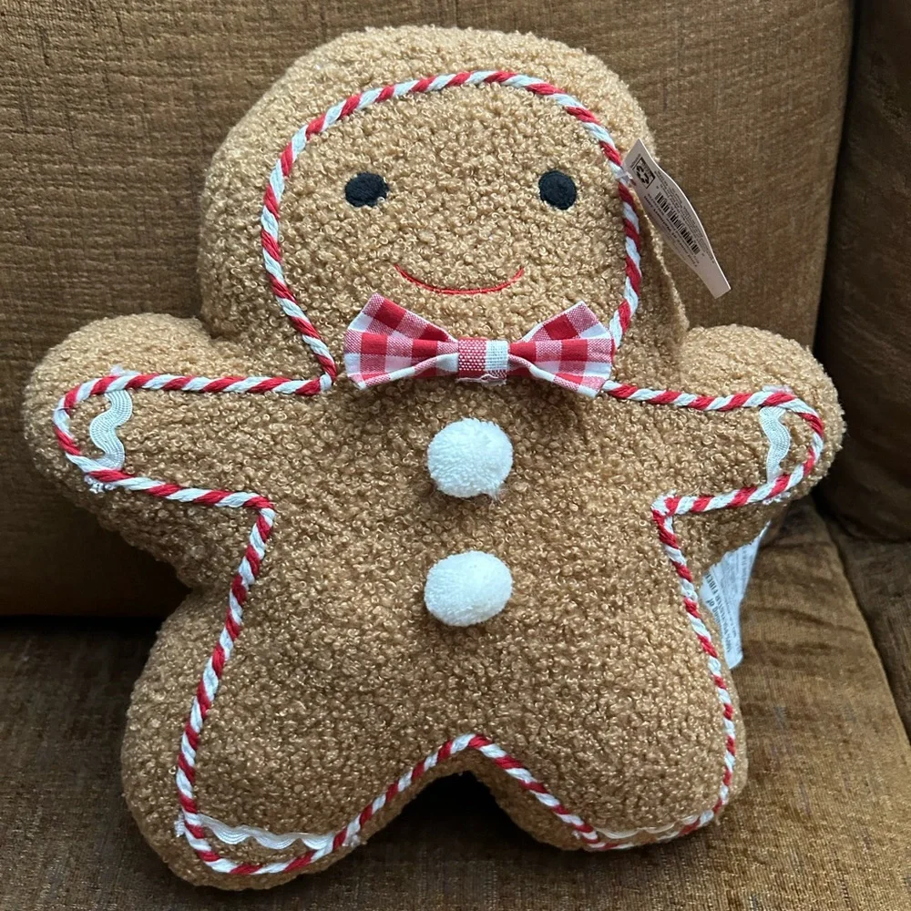 13” Gingerbread Man Christmas Pillow